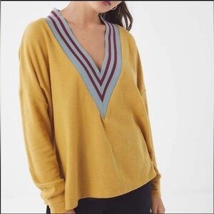 Urban outfitters ribbed knit deep V oversized long sleeve top size small